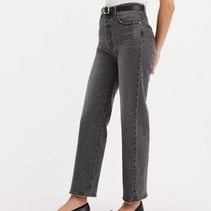 Levi's Distressed Black Ribcage Ankle Straight Jeans